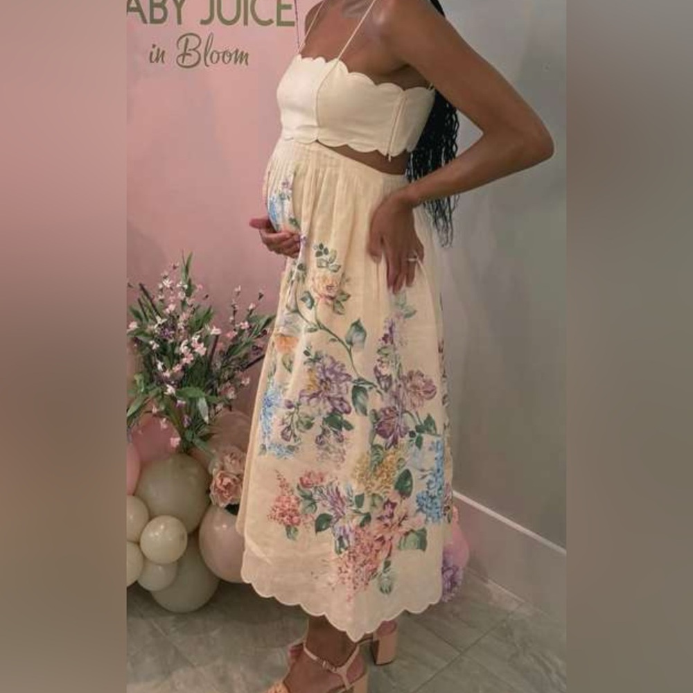 Floral Two-Piece Set with Scalloped Edges